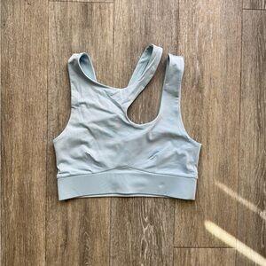 Fabletics Sky Blue Astmmetrical Sports Bra - Small